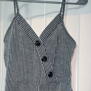 Caution To The Wind Black and White Striped Dress